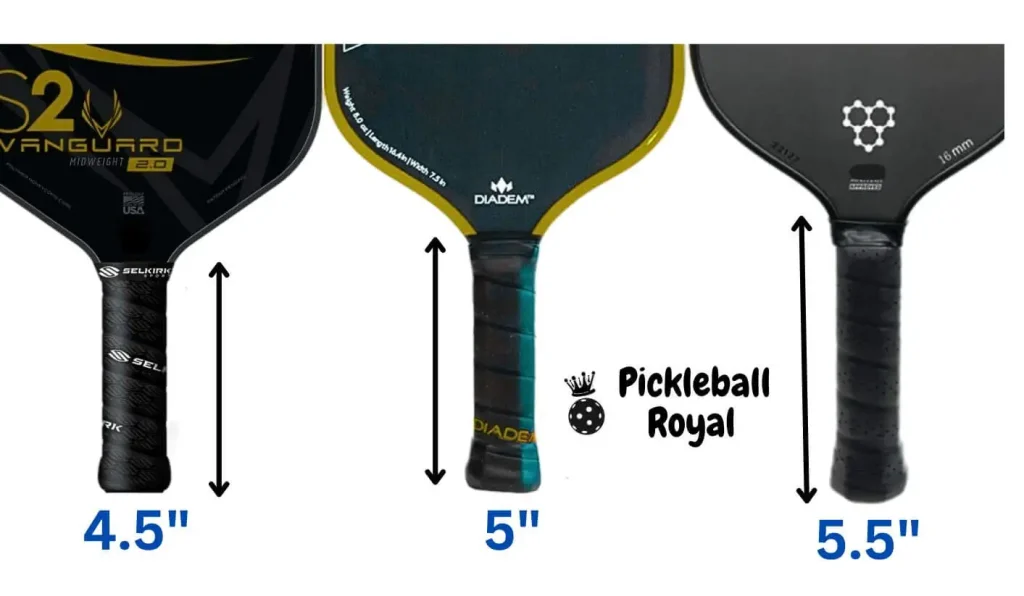 Pickleball paddle handle size