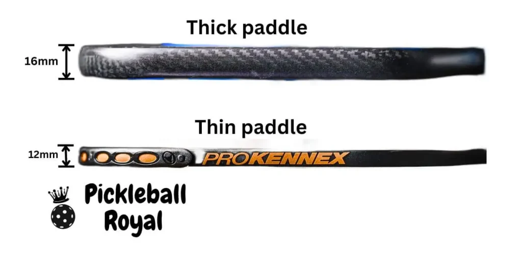 Pickleball paddle thickness